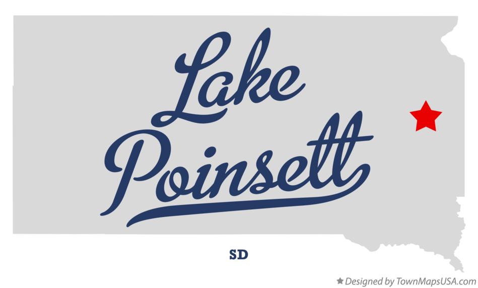 Map of Lake Poinsett South Dakota SD