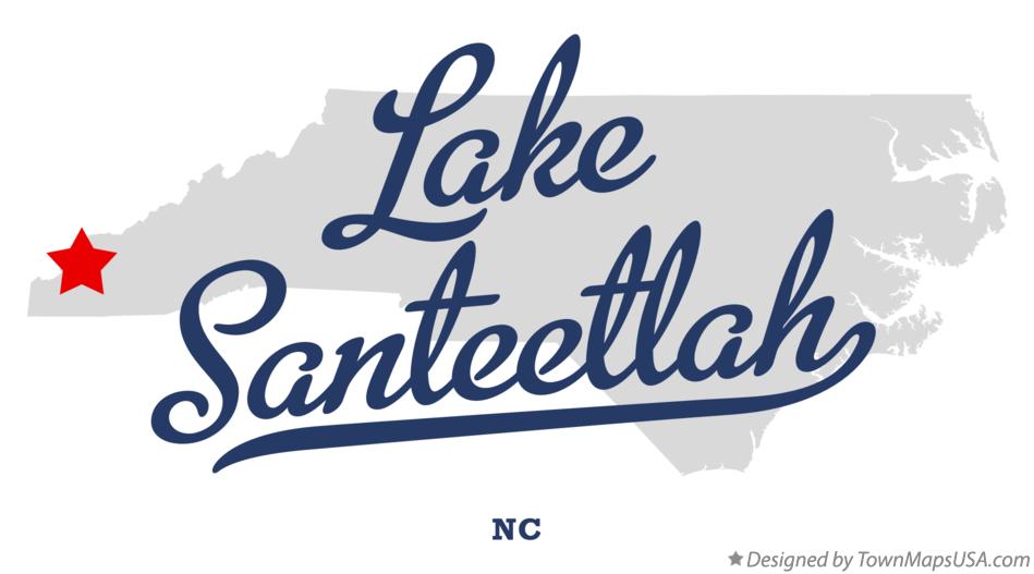 Map of Lake Santeetlah North Carolina NC