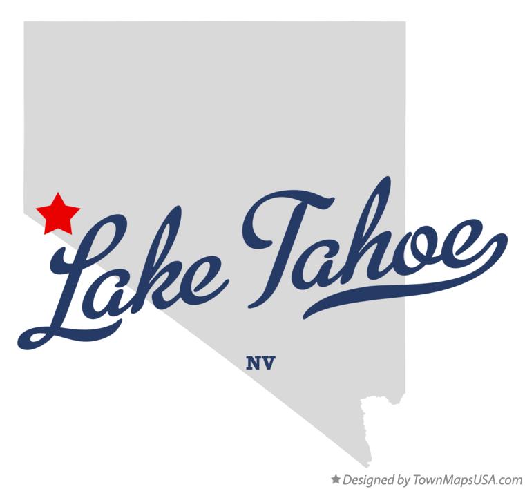 Map of Lake Tahoe Nevada NV