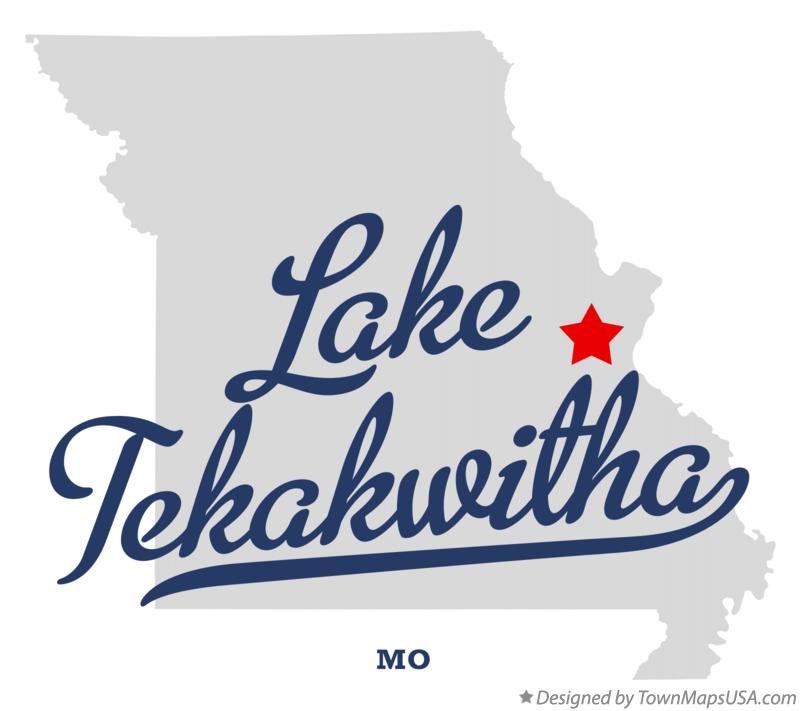 Map of Lake Tekakwitha Missouri MO