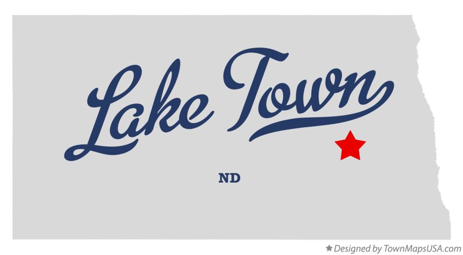 Map of Lake Town North Dakota ND