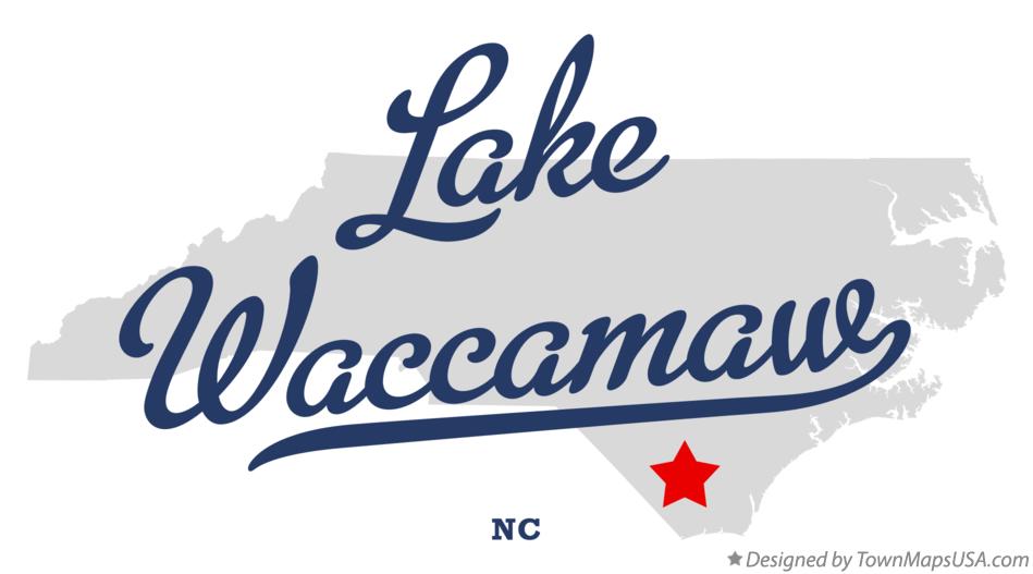 Map of Lake Waccamaw North Carolina NC
