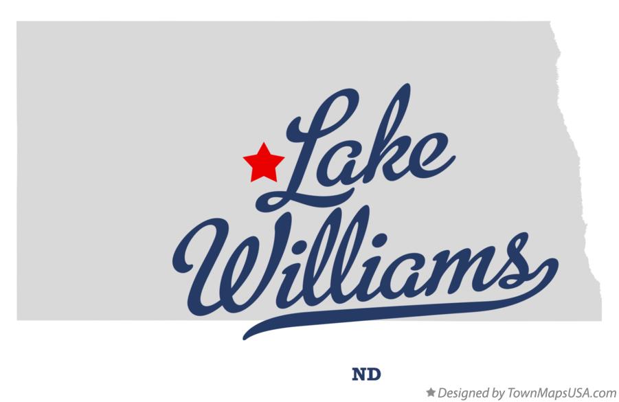 Map of Lake Williams North Dakota ND