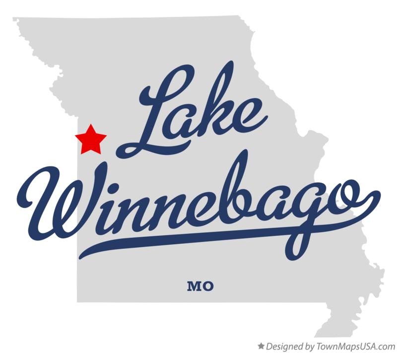 Map of Lake Winnebago Missouri MO