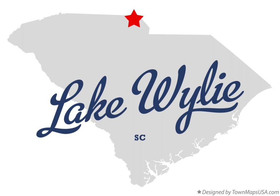 Map of Lake Wylie South Carolina SC