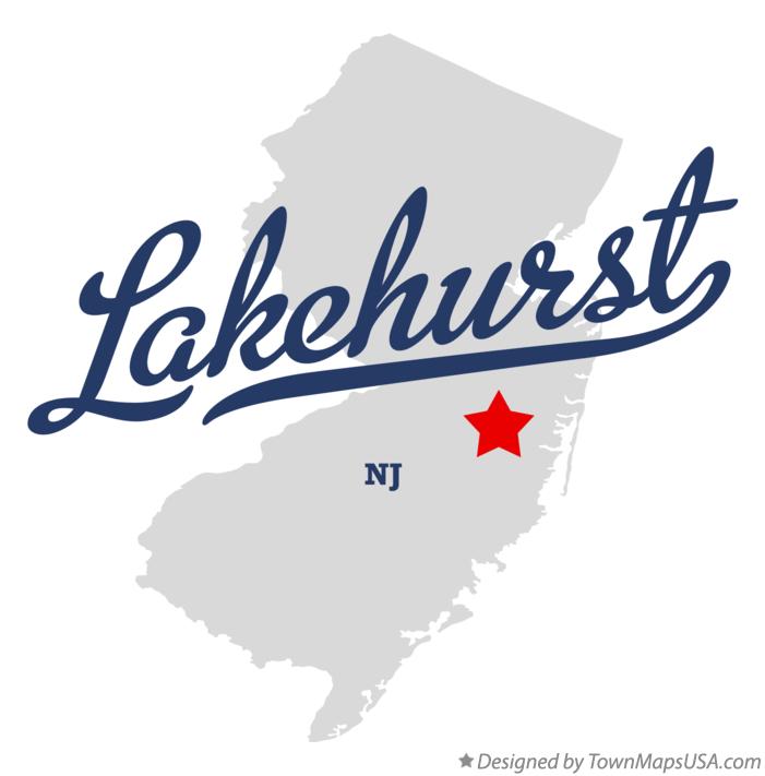 Map of Lakehurst New Jersey NJ
