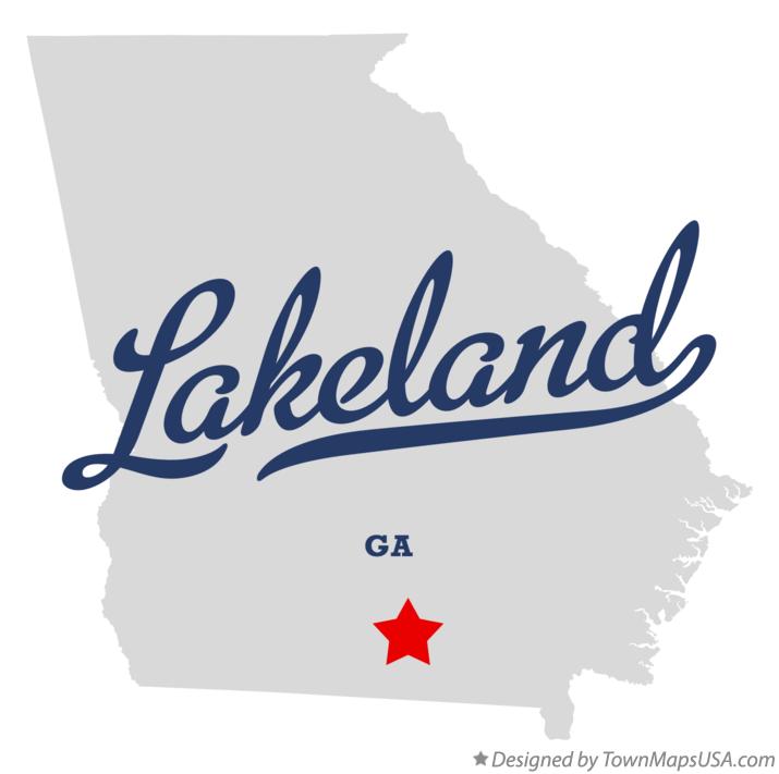 Map of Lakeland Georgia GA