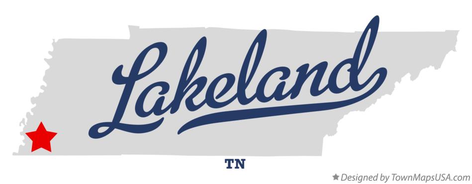 Map of Lakeland Tennessee TN