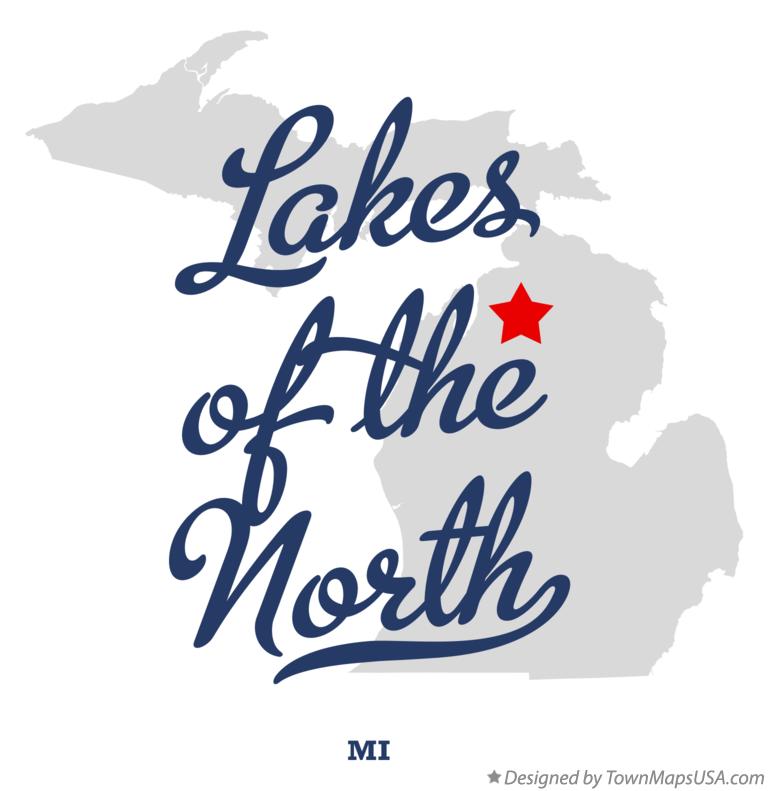 Map of Lakes of the North Michigan MI