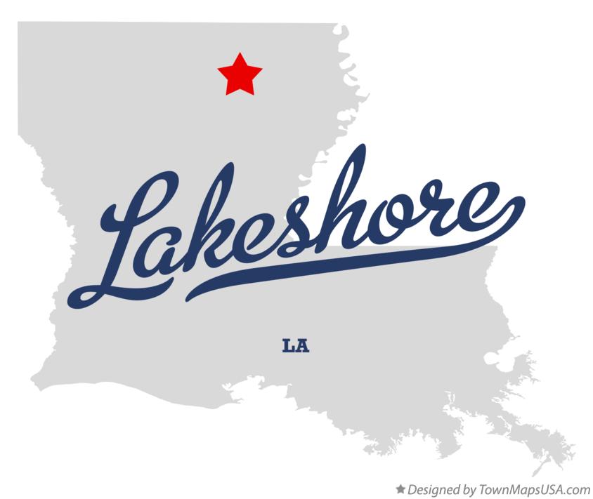 Map of Lakeshore Louisiana LA