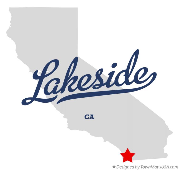 Map of Lakeside California CA