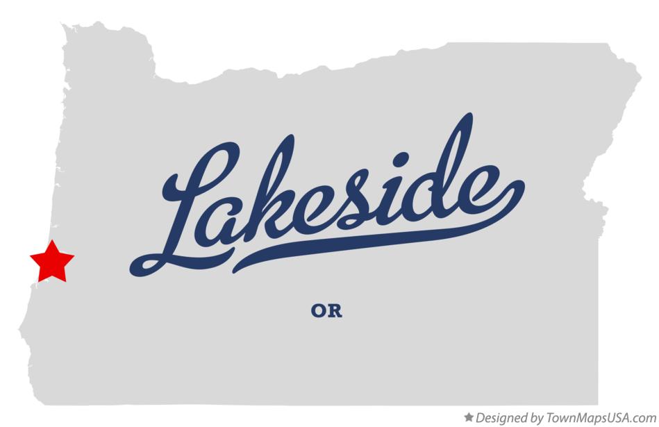 Map of Lakeside Oregon OR