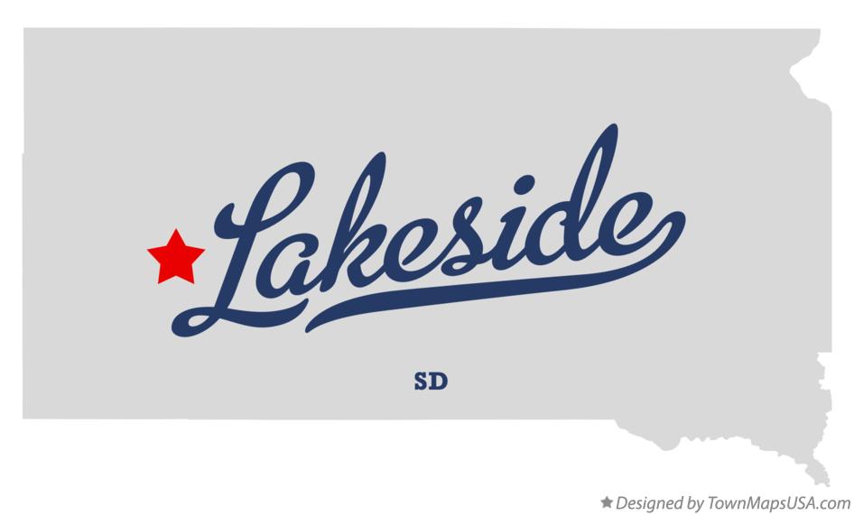 Map of Lakeside South Dakota SD