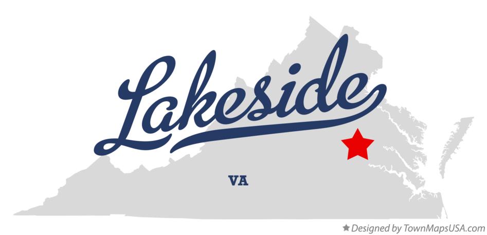 Map of Lakeside Virginia VA