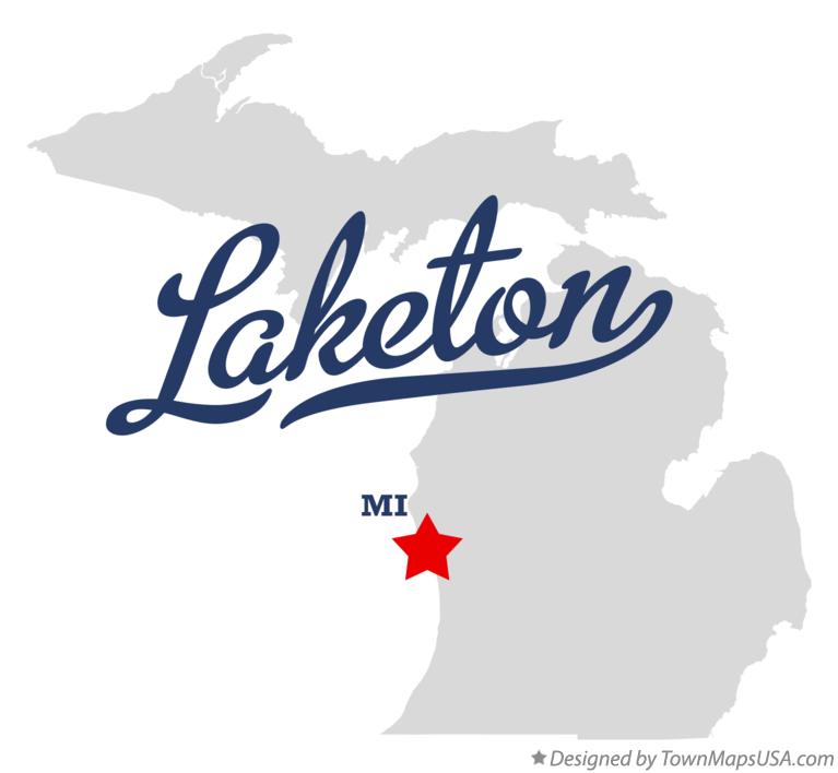 Map of Laketon Michigan MI