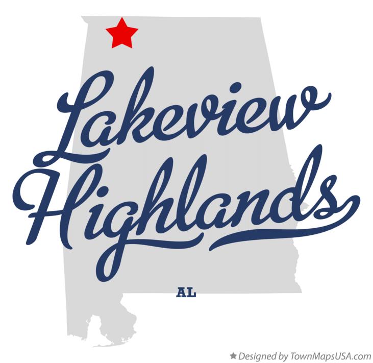 Map of Lakeview Highlands Alabama AL