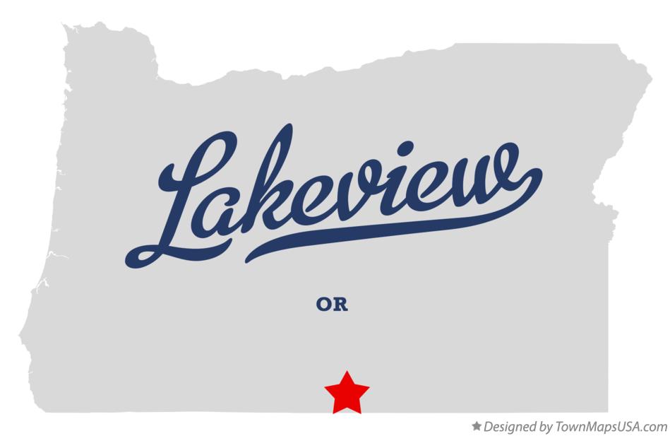 Map of Lakeview Oregon OR