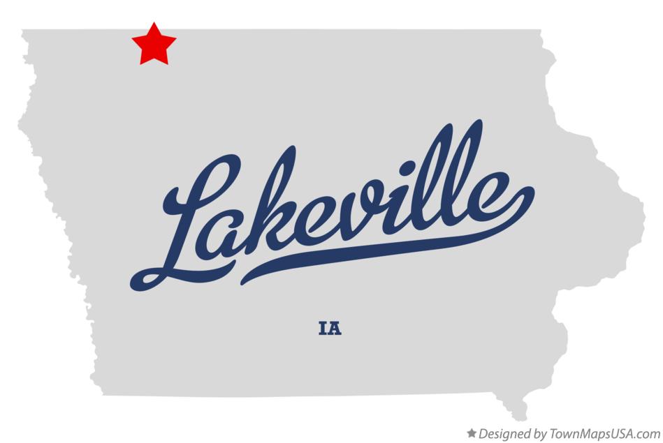 Map of Lakeville Iowa IA