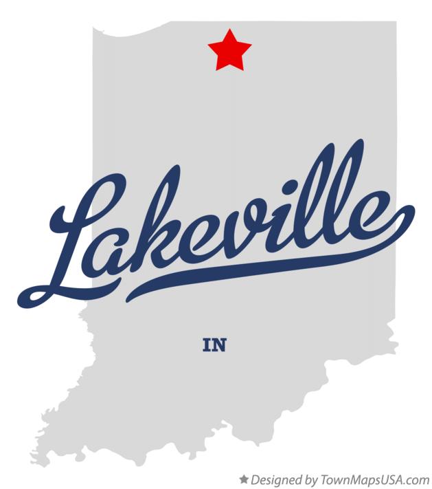 Map of Lakeville Indiana IN