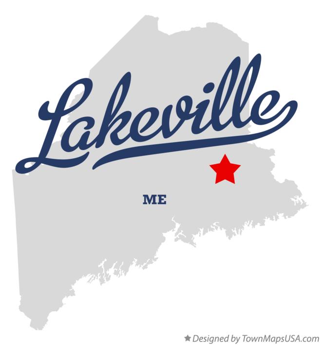 Map of Lakeville Maine ME