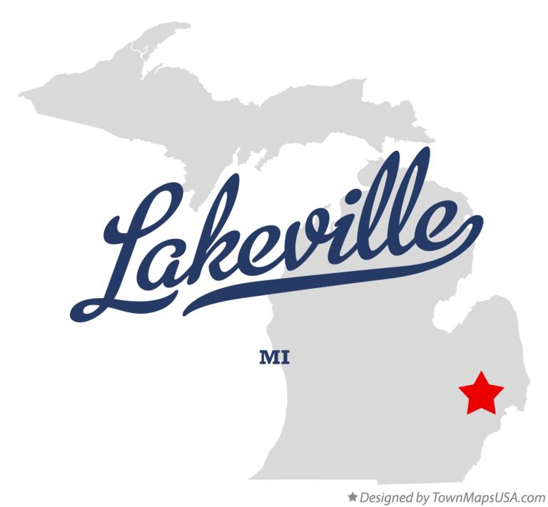 Map of Lakeville Michigan MI