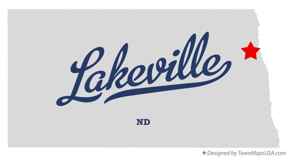 Map of Lakeville North Dakota ND