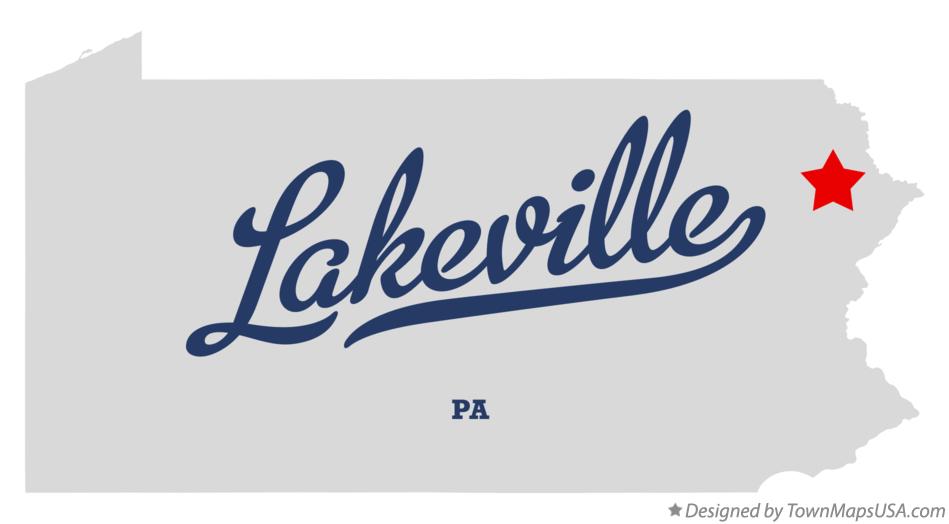 Map of Lakeville Pennsylvania PA