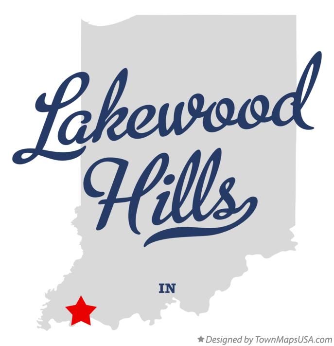 Map of Lakewood Hills Indiana IN