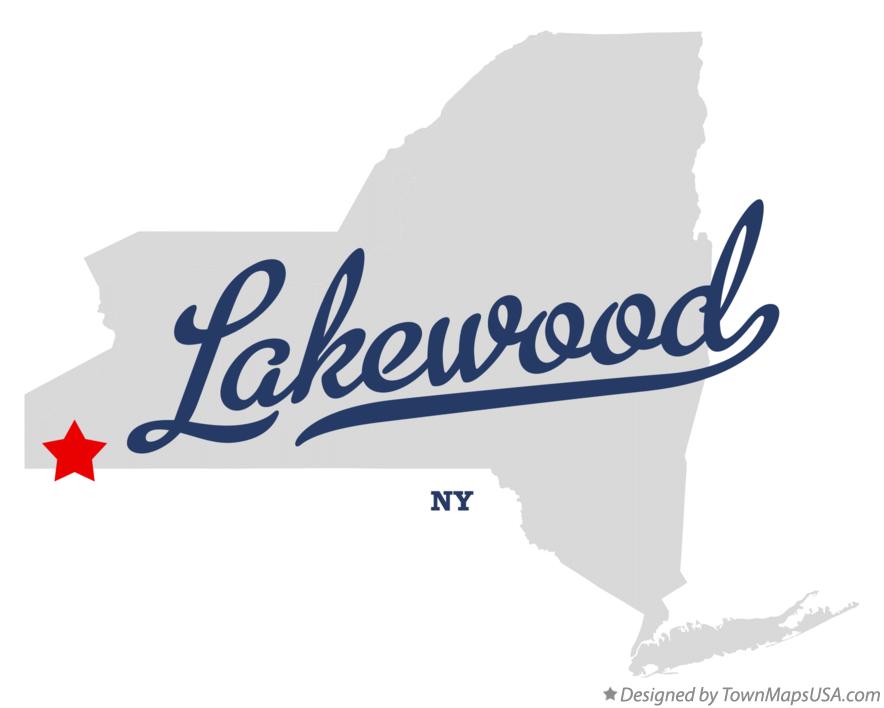 Map of Lakewood New York NY