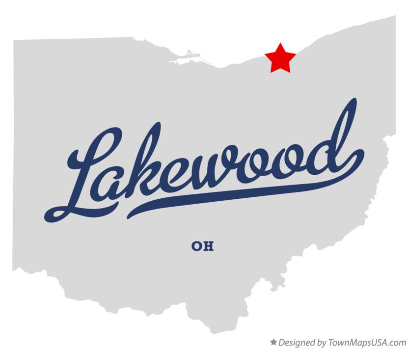 Map of Lakewood Ohio OH