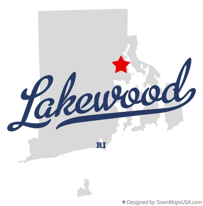 Map of Lakewood Rhode Island RI