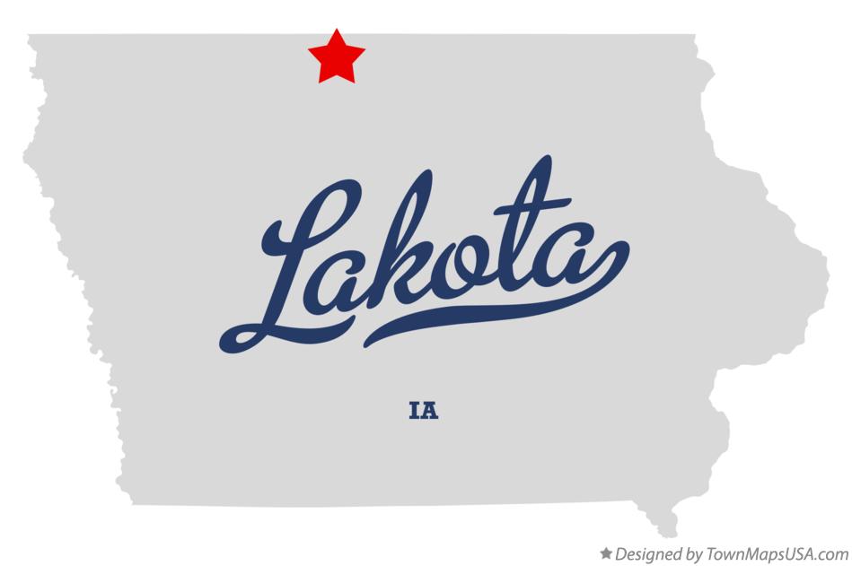 Map of Lakota Iowa IA