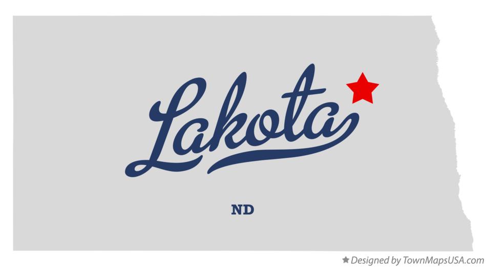 Map of Lakota North Dakota ND