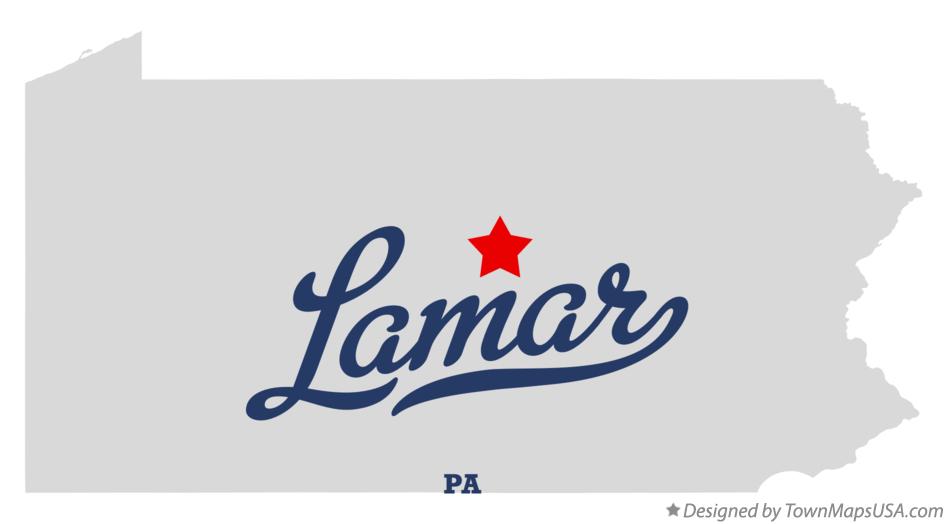 Map of Lamar Pennsylvania PA