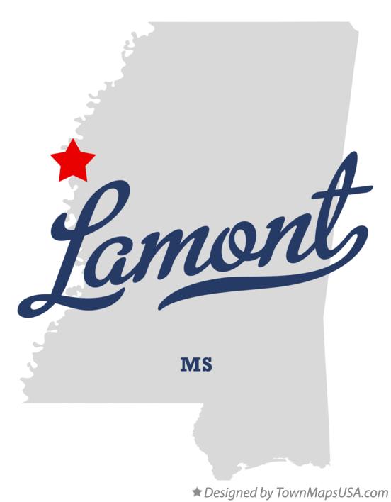 Map of Lamont Mississippi MS