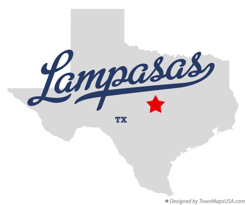 Map of Lampasas Texas TX