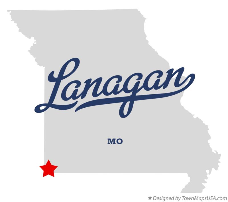 Map of Lanagan Missouri MO