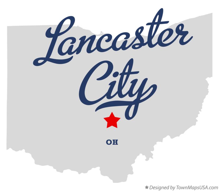 Map of Lancaster City Ohio OH