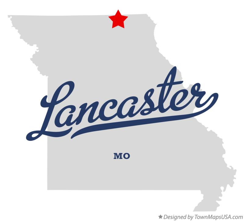 Map of Lancaster Missouri MO