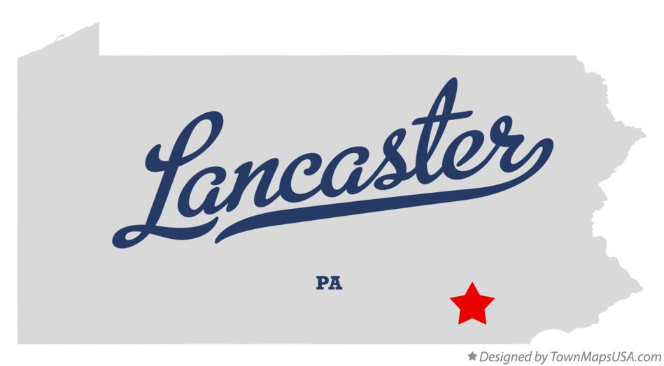 Map of Lancaster Pennsylvania PA