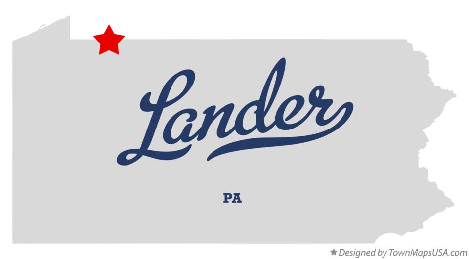 Map of Lander Pennsylvania PA