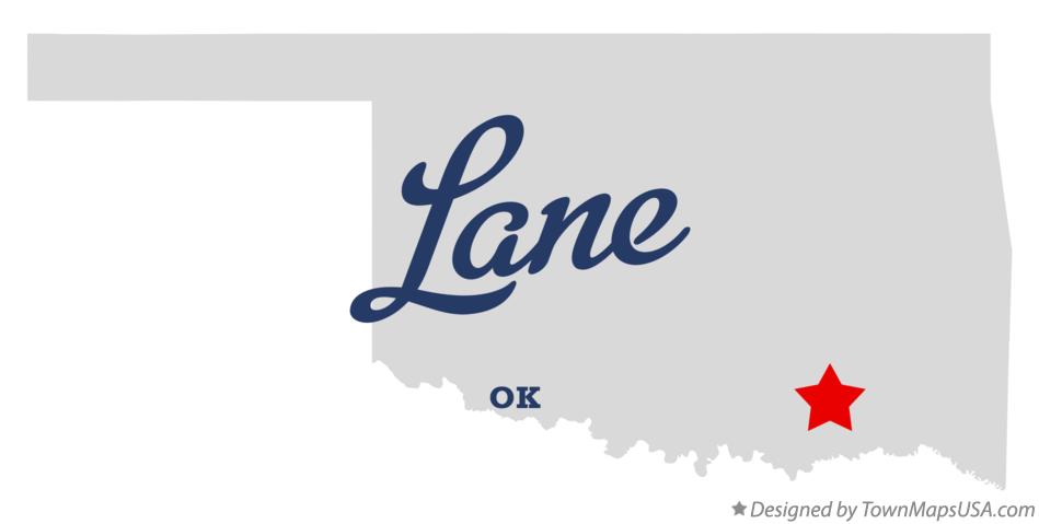 Map of Lane Oklahoma OK