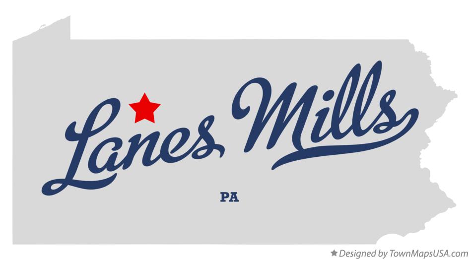 Map of Lanes Mills Pennsylvania PA