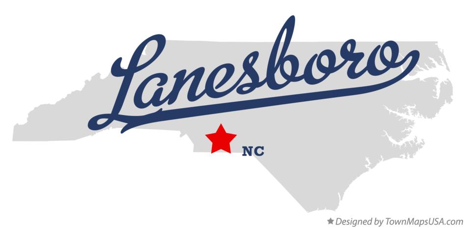 Map of Lanesboro North Carolina NC