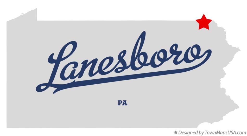 Map of Lanesboro Pennsylvania PA