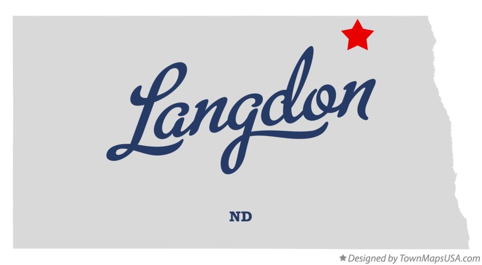 Map of Langdon North Dakota ND