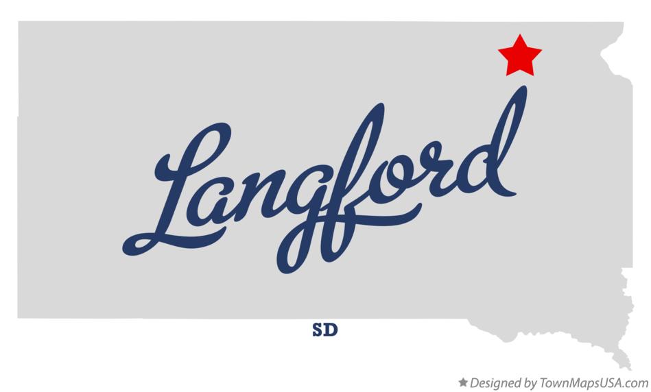 Map of Langford South Dakota SD