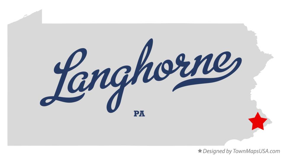 Map of Langhorne Pennsylvania PA