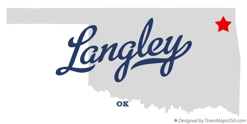 Map of Langley Oklahoma OK