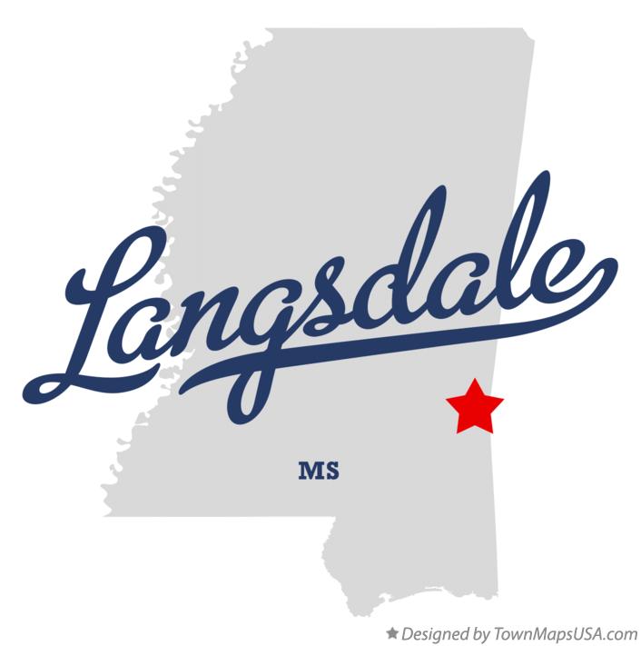 Map of Langsdale Mississippi MS